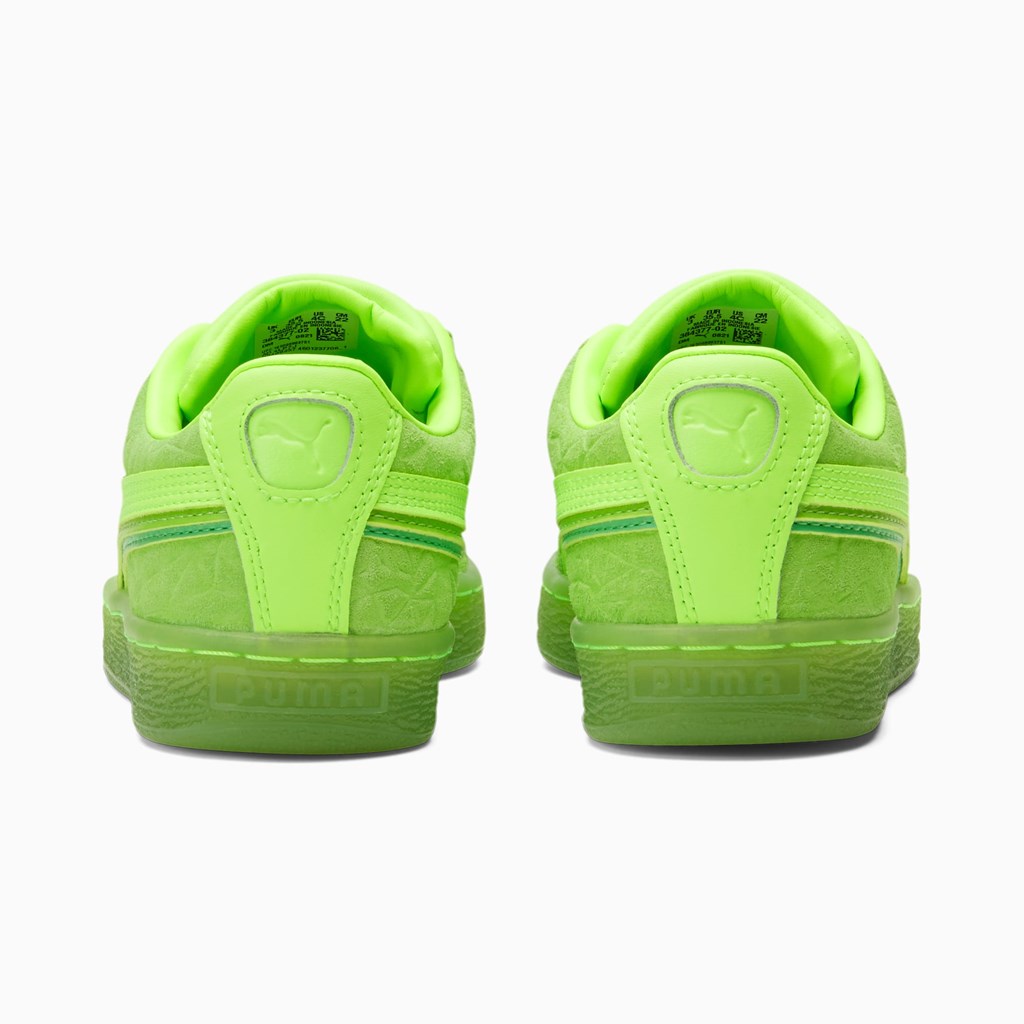 Puma Suede Triplex Mono JR Sneakers Drenge Grøn Grøn Grøn | 876923ZYQ