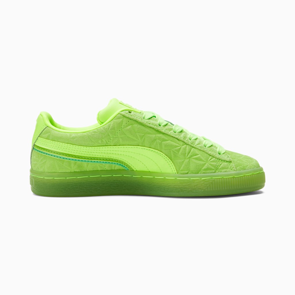 Puma Suede Triplex Mono JR Sneakers Drenge Grøn Grøn Grøn | 876923ZYQ