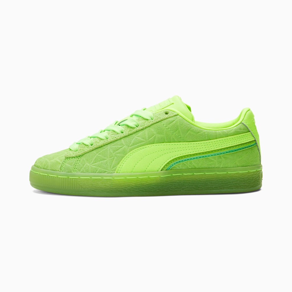 Puma Suede Triplex Mono JR Sneakers Drenge Grøn Grøn Grøn | 876923ZYQ