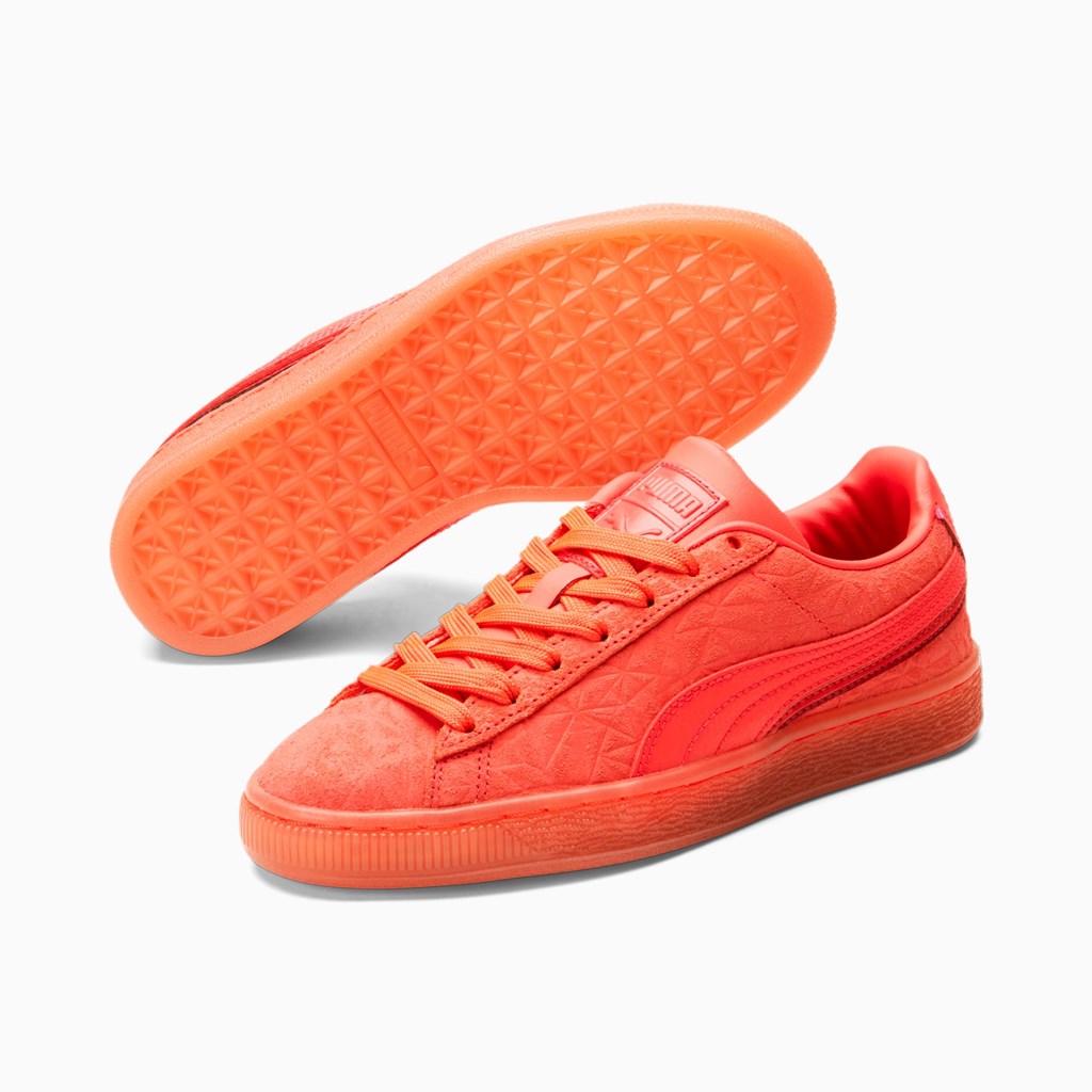 Puma Suede Triplex Mono JR Sneakers Pige Lyserød Rød | 871065BQO