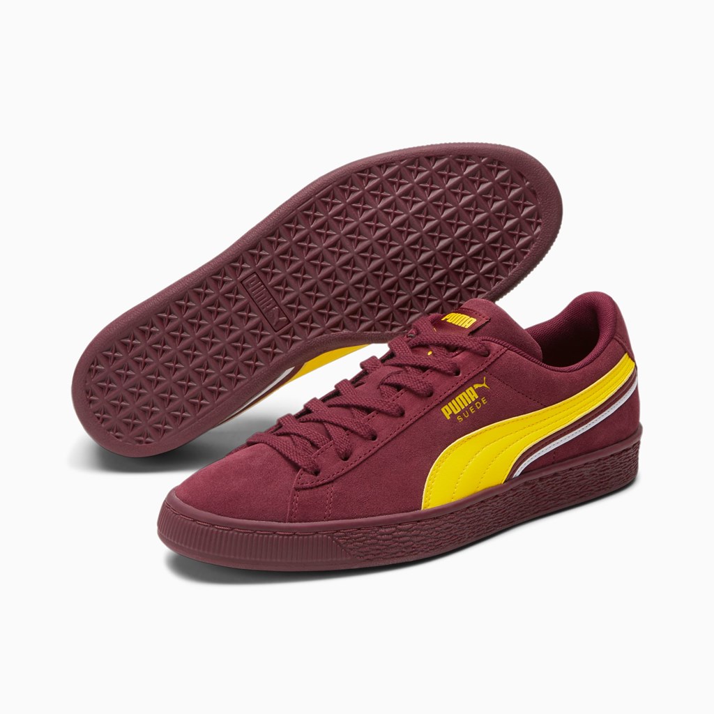 Puma Suede Triplex Sneakers Dame Bordeaux Hvide | ZY7541086