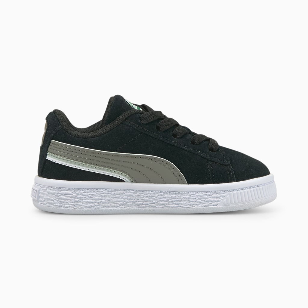 Puma Suede Triplex Toddler Basketball Sko Pige Sort Hvide | 562347ENA