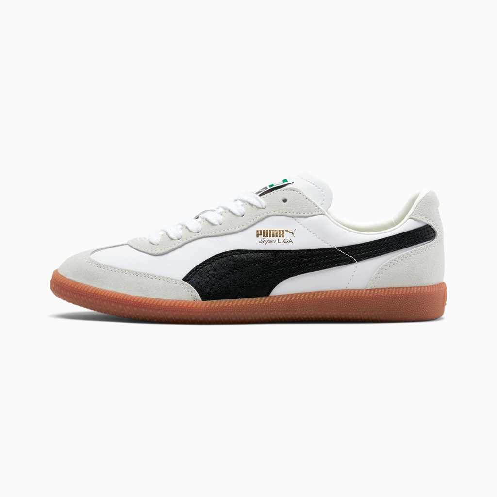 Puma Super Liga OG Retro Sneakers Herre Hvide Sort Guld | YD4038267