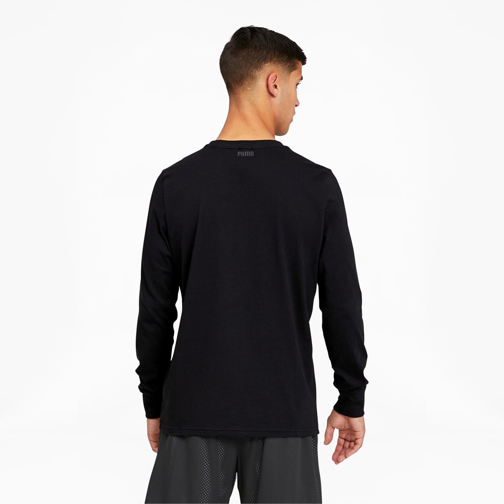 Puma Timeout Long Sleeve Basketball Løbe T-shirt Herre Sort | 536971QJX