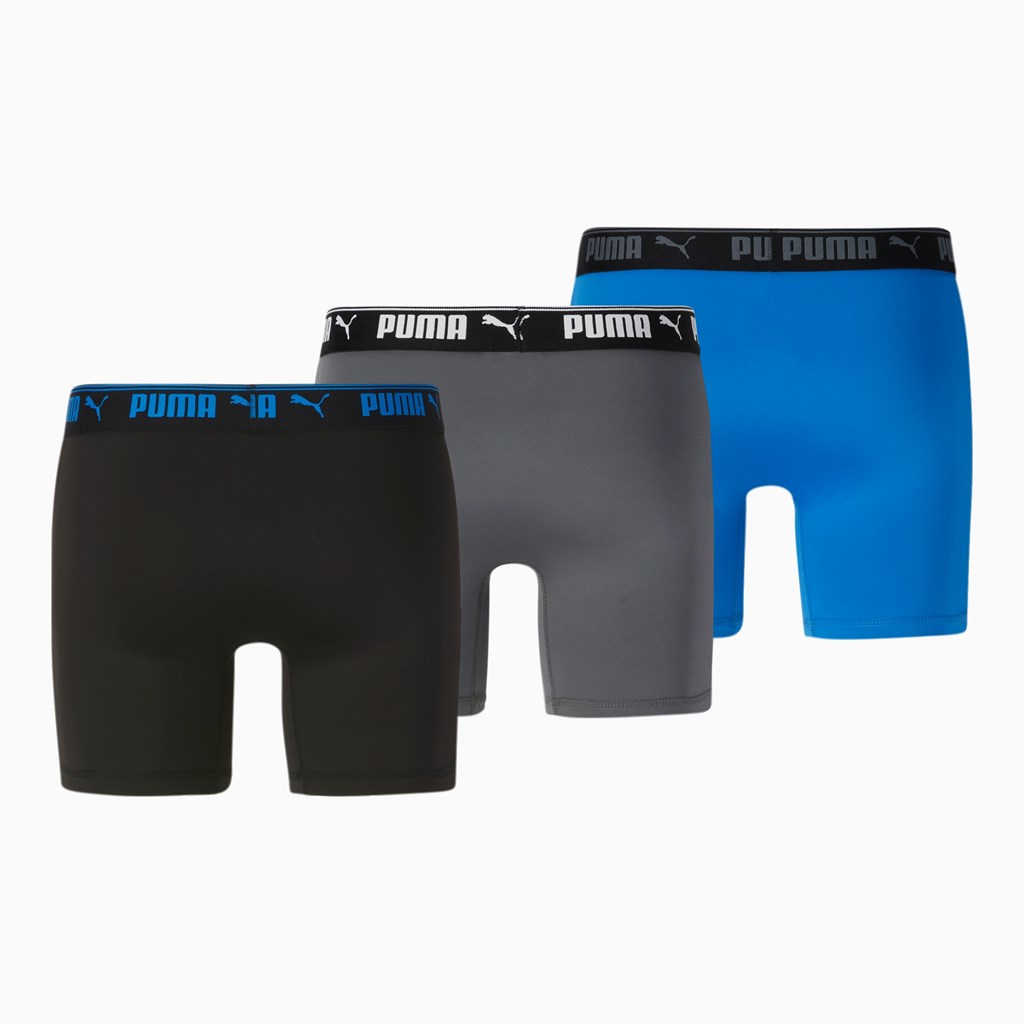 Puma Trænings Boxer Briefs [3 Pack] Briefs Herre Blå Grå | 032148PAI