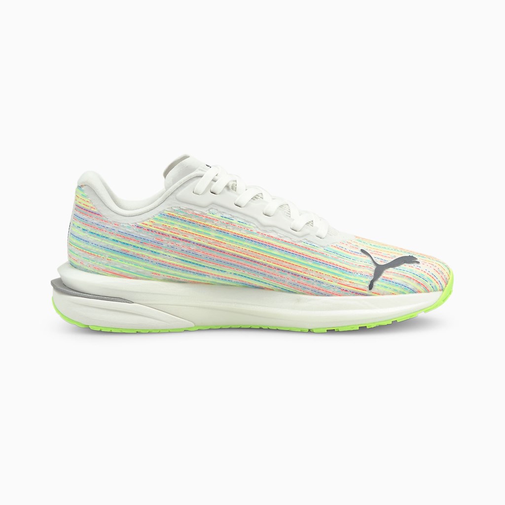 Puma Velocity Nitro Spectra Løbe Sneakers Dame Hvide Grøn | MY0582491