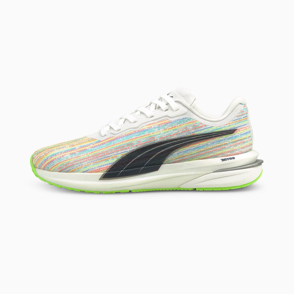 Puma Velocity Nitro Spectra Løbe Sneakers Dame Hvide Grøn | MY0582491