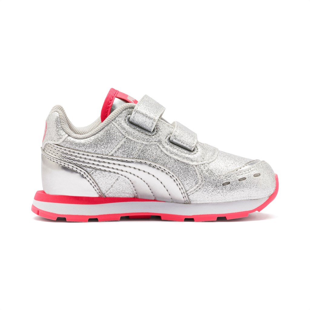 Puma Vista Glitz Toddler Sneakers Pige Sølv Koral Hvide | 016489SEI