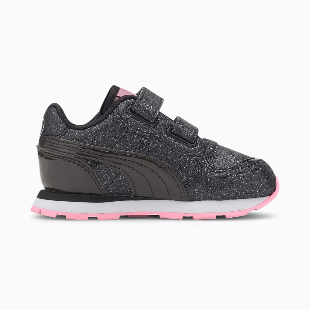 Puma Vista Glitz Toddler Sneakers Pige Sort Sort Lyserød | 873495EML