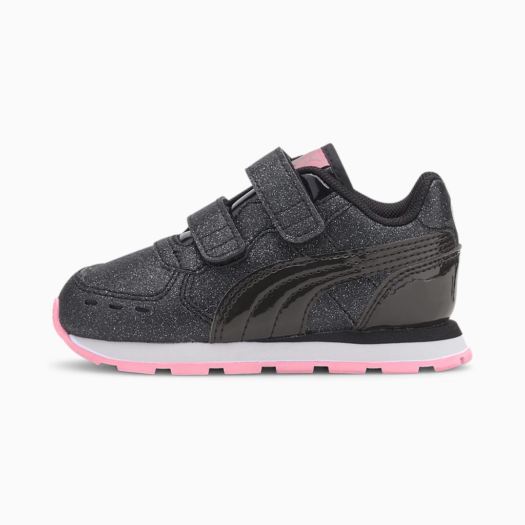 Puma Vista Glitz Toddler Sneakers Pige Sort Sort Lyserød | 873495EML