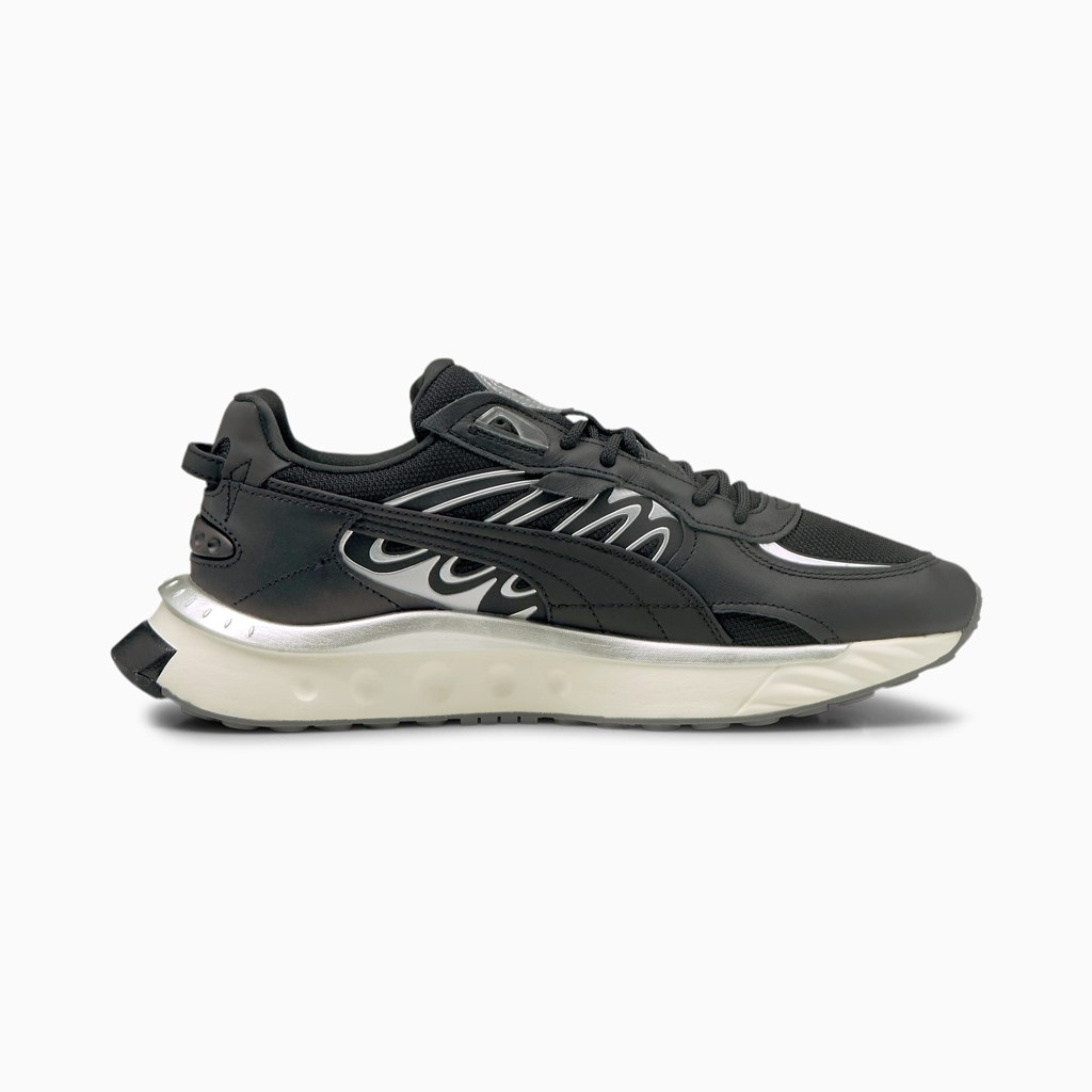 Puma Wild Rider Techno Sneakers Herre Sort Sølv | UN1306725