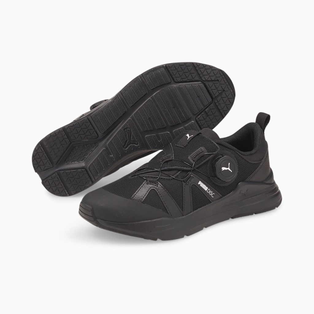 Puma Wired Run Disc JR Sneakers Drenge Sort Hvide | 846130LPU