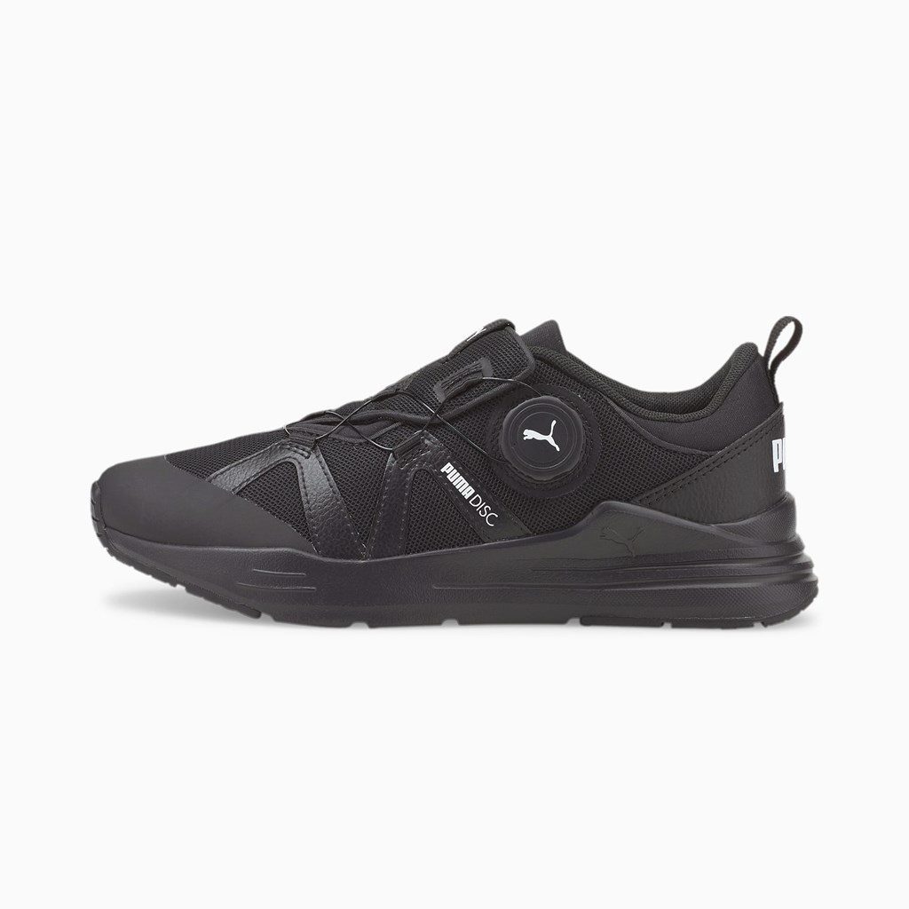 Puma Wired Run Disc JR Sneakers Drenge Sort Hvide | 846130LPU