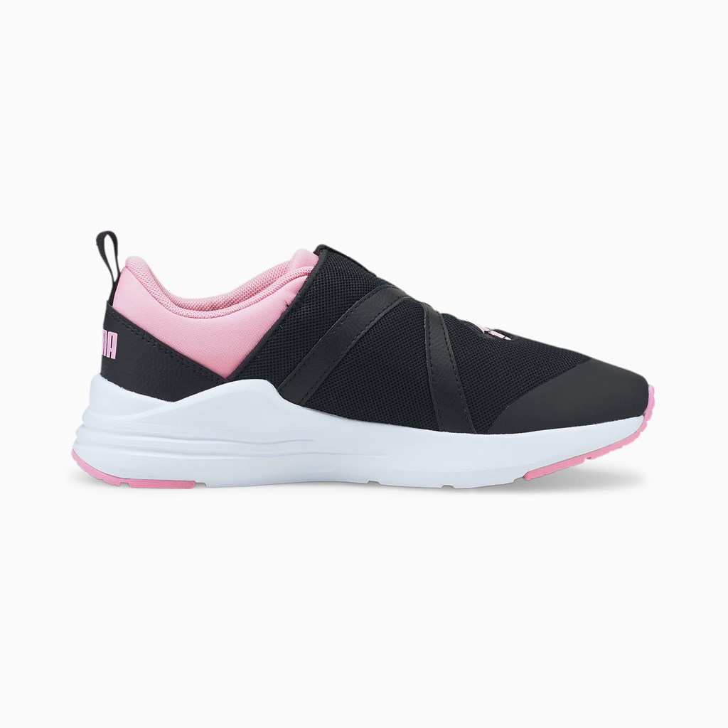 Puma Wired Run Disc JR Sneakers Pige Sort Lyserød | AM5907864