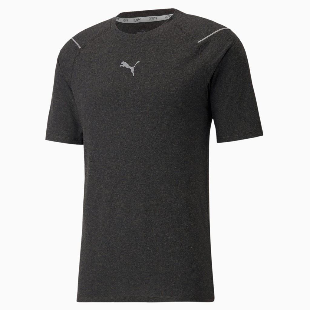 Puma Wool Kort Sleeve Løbe T-shirt Herre Sort | 410638XOD