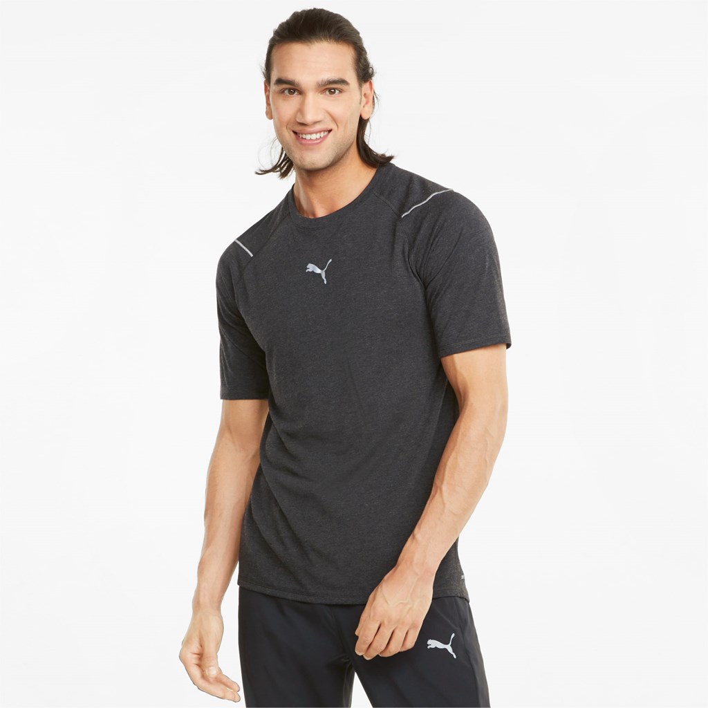 Puma Wool Kort Sleeve Løbe T-shirt Herre Sort | 410638XOD