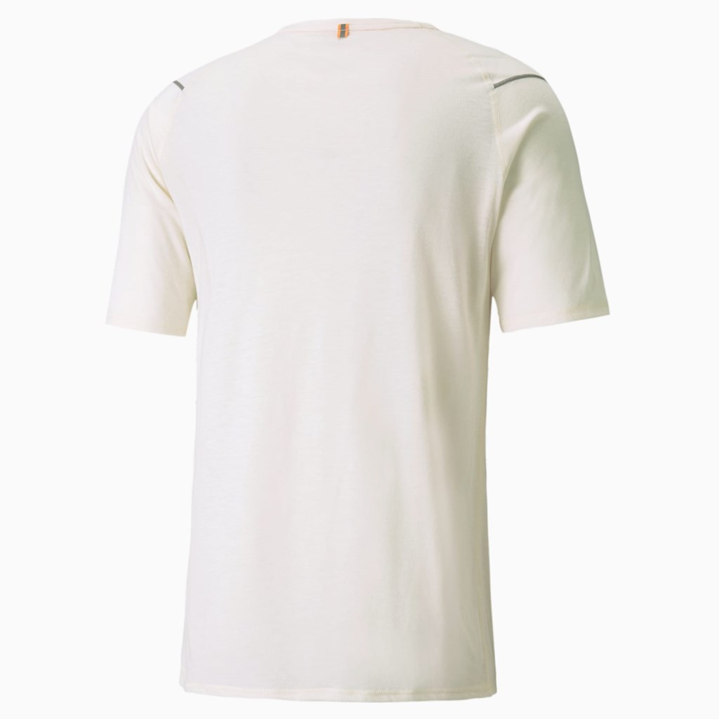 Puma Wool Kort Sleeve Løbe T-shirt Herre Ivory Glow Heather | 680713UML