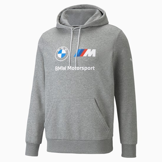 Puma BMW M Motorsport Essentials Fleece Hættetrøje Herre Medium Gray Heather | 867312SEM