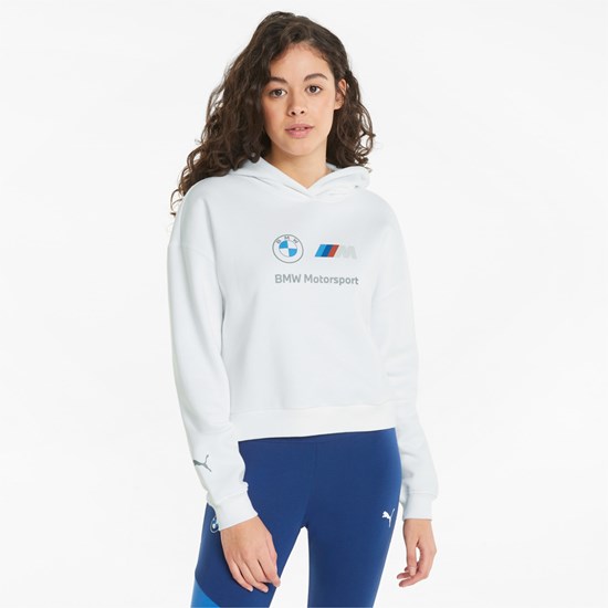 Puma BMW M Motorsport Essentials Logo Hættetrøje Dame Hvide | 570186ZVH