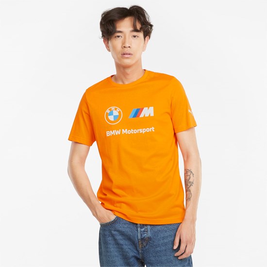 Puma BMW M Motorsport Essentials Logo Løbe T-shirt Herre Orange | 435021VPG