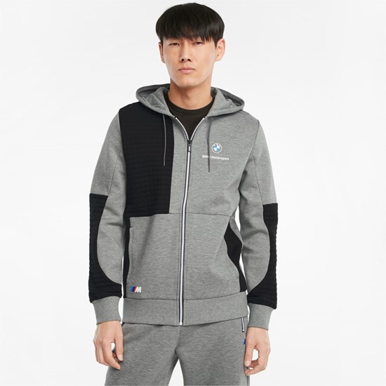 Puma BMW M Motorsport Full-Zip Hættetrøje Herre Medium Gray Heather | 140359BYL