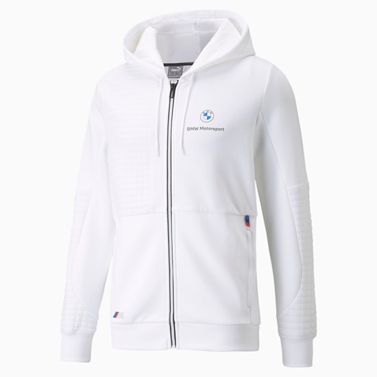 Puma BMW M Motorsport Full-Zip Hættetrøje Herre Hvide | 249016AIN