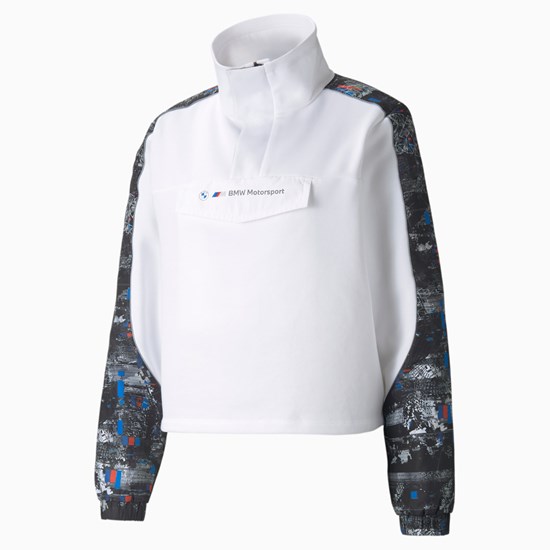 Puma BMW M Motorsport Street Half-Zip Jakke Dame Hvide | 018352IRB