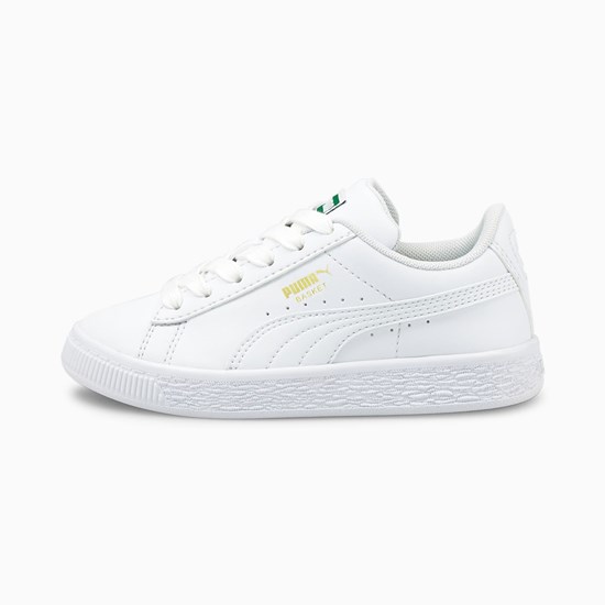 Puma Basket Classic XXI Little Sneakers Pige Hvide Hvide | 387105NKG