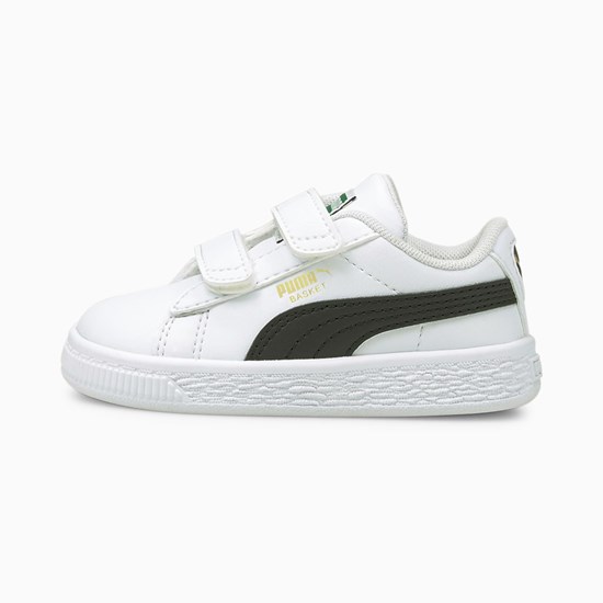 Puma Basket Classic XXI Toddler Sneakers Drenge Hvide Sort | 348759CMF