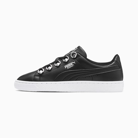 Puma Basket Hike Sneakers Dame Sort Sølv | XP5168370