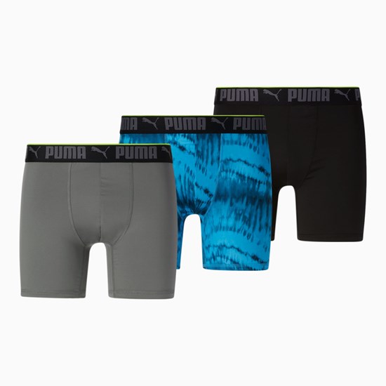 Puma Boxer Briefs [3 Pack] Briefs Herre Blå Sort | 198546FOI