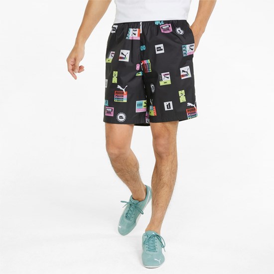 Puma Brand Love Printed Shorts Herre Sort | 785901YHP