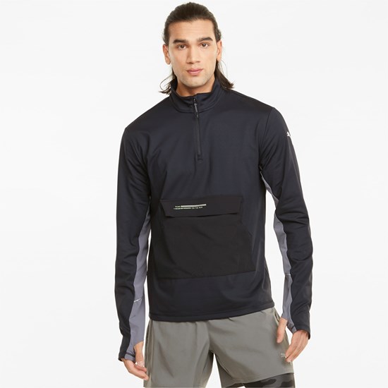 Puma COOLADAPT Half-Zip Løbetop Herre Sort | 943821OUT