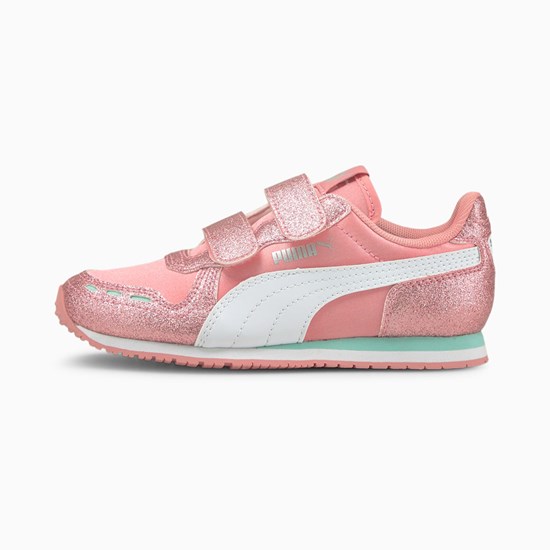 Puma Cabana Racer Glitz Ac Ps Basketball Sko Pige Hvide | 126539NLO