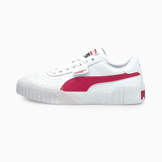 Puma Cali Sneakers Dame Hvide Rød | OF9562147