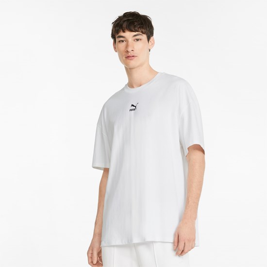 Puma Classics Boxy Løbe T-shirt Herre Hvide | 387465ANZ