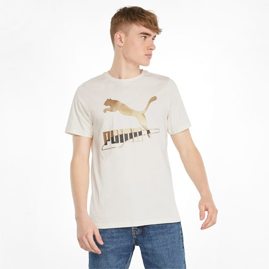 Puma Classics Graphics Løbe T-shirt Herre Ivory Glow | 529384OTC