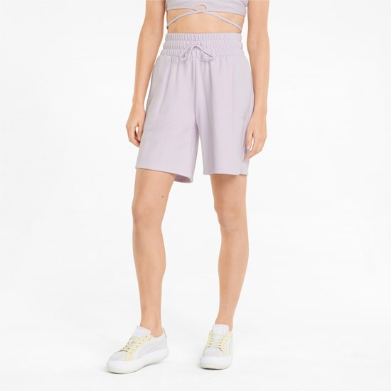 Puma Classics High-Talje Shorts Dame Lavendel | 481096DHE