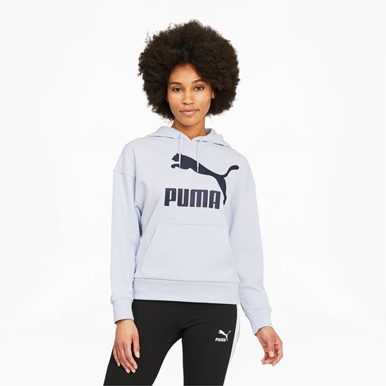 Puma Classics Logo Hættetrøje Dame Arctic Ice | 316278YAG