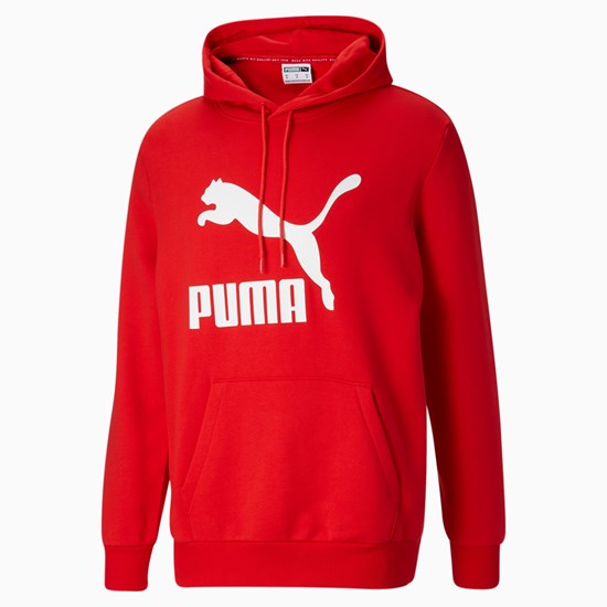 Puma Classics Logo Hættetrøje Herre Rød Hvide | 604932TEY