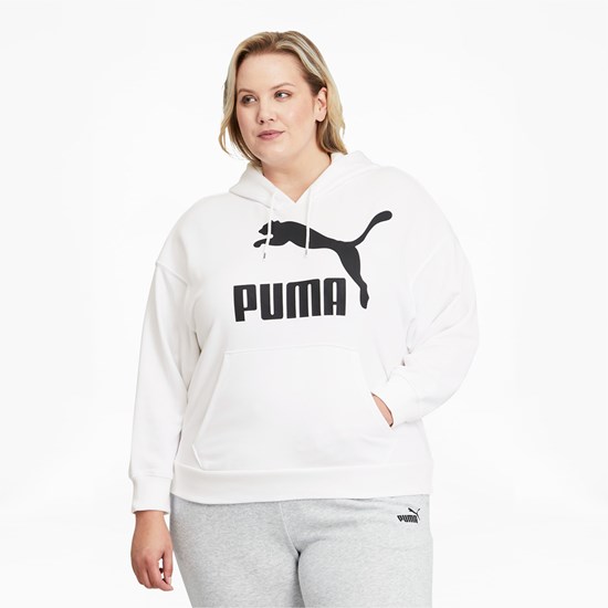 Puma Classics Logo PL Hættetrøje Dame Hvide Sort | 513760OSD