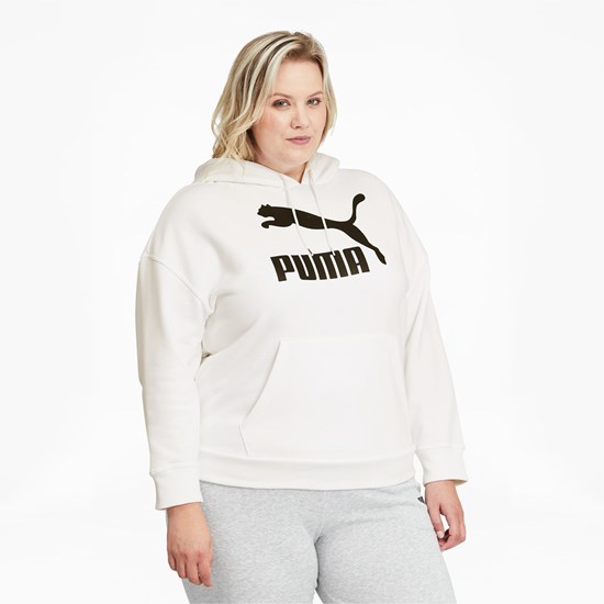 Puma Classics Logo PL Hættetrøje Dame Hvide Sort | 726491VUF