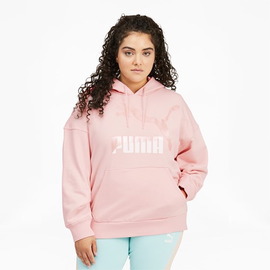 Puma Classics Logo PL Hættetrøje Dame Lotus / Pearl | 183692ILH