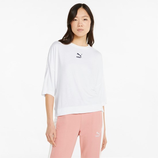 Puma Classics Splitside Løbe T-shirt Dame Hvide | 798504MTD