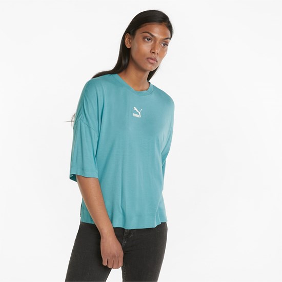 Puma Classics Splitside Løbe T-shirt Dame Porcelain | 834956TJH