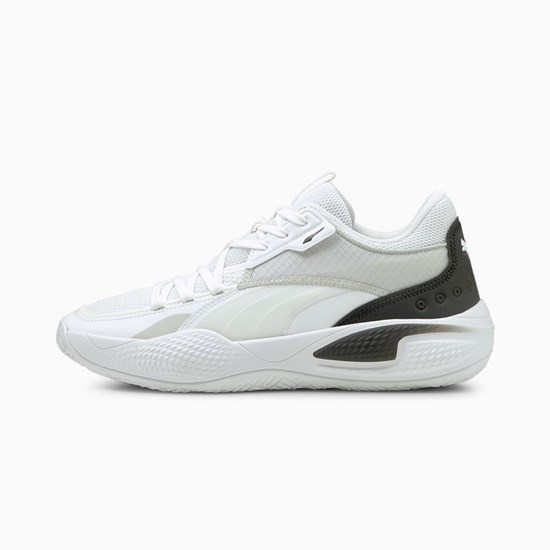 Puma Court Rider Basketball Sko Herre Hvide Sort | 105862DAG