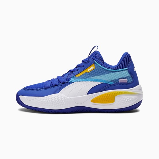 Puma Court Rider JR Basketball Sko Pige Blå | 923148UWY