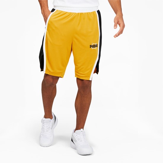 Puma Curl Basketball Shorts Herre Gul | 280591QKB