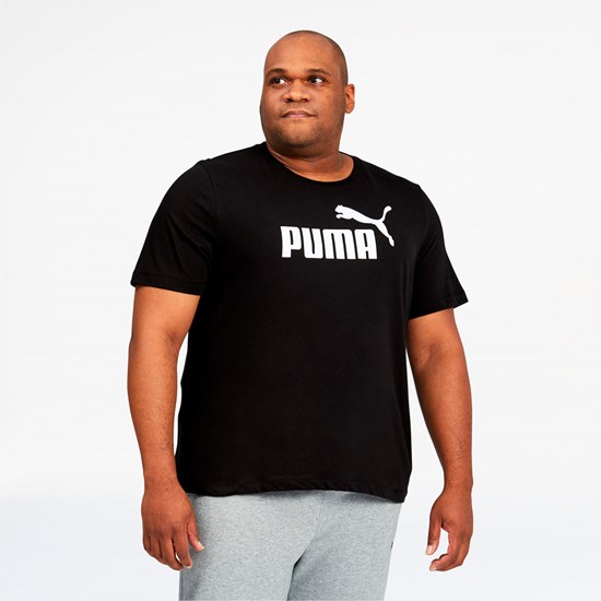 Puma Essentials Logo BT Løbe T-shirt Herre Sort | 269038JDV