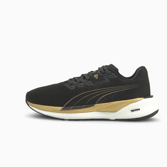 Puma Eternity NITRO Løbesko Dame Sort Guld | 651023DVZ